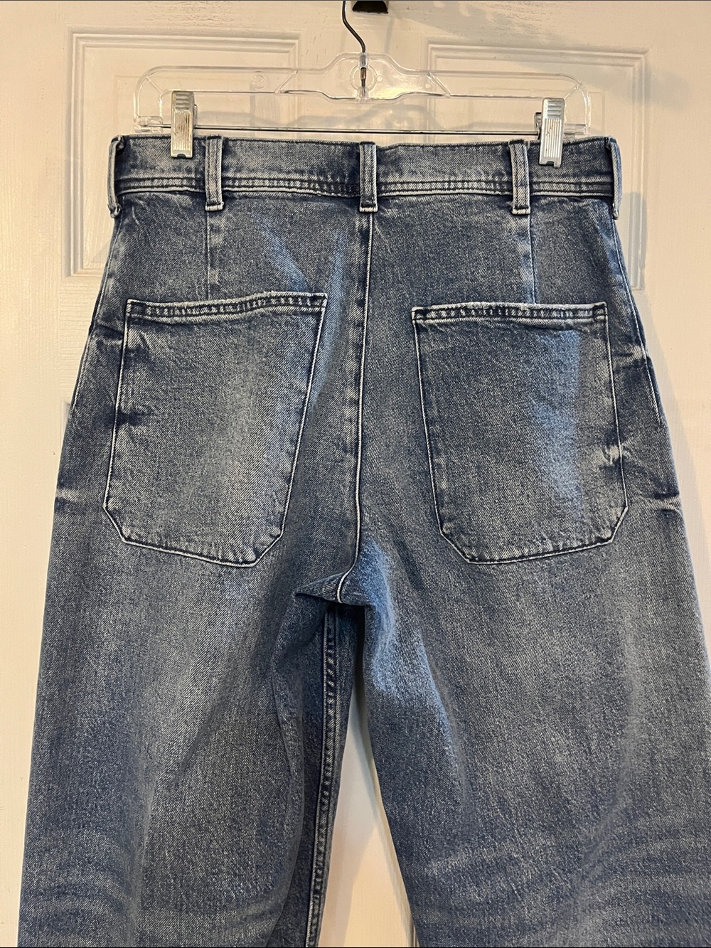 LUCKY BRAND LUCKY LEGEND HIGH RISE WIDE LEG PATCH POCKET DENIM JEANS BLU SIZE 10 - Picture 5 of 13